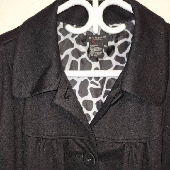 Sandro Black Jacket Cropped S .1X - Picture 3 of 5